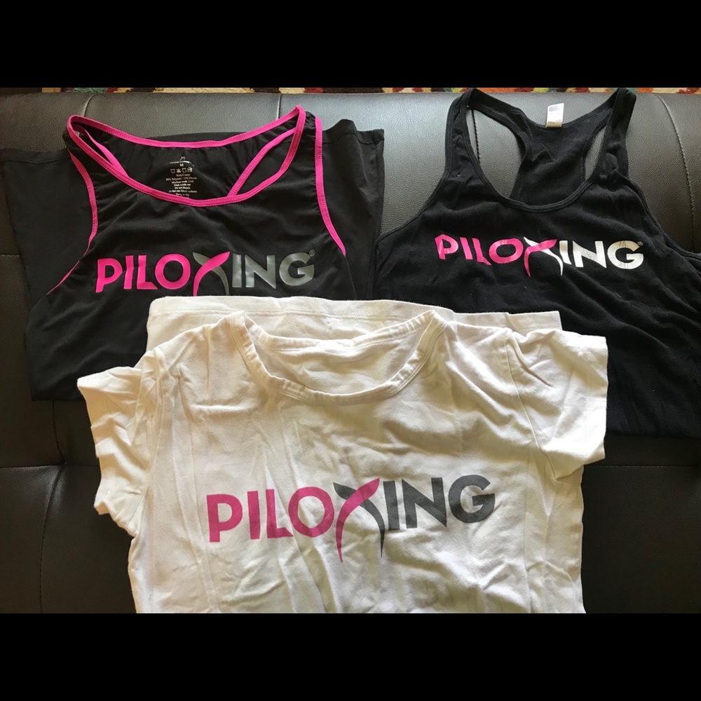 Piloxing T-shirt and 2 racer back instructor tanks